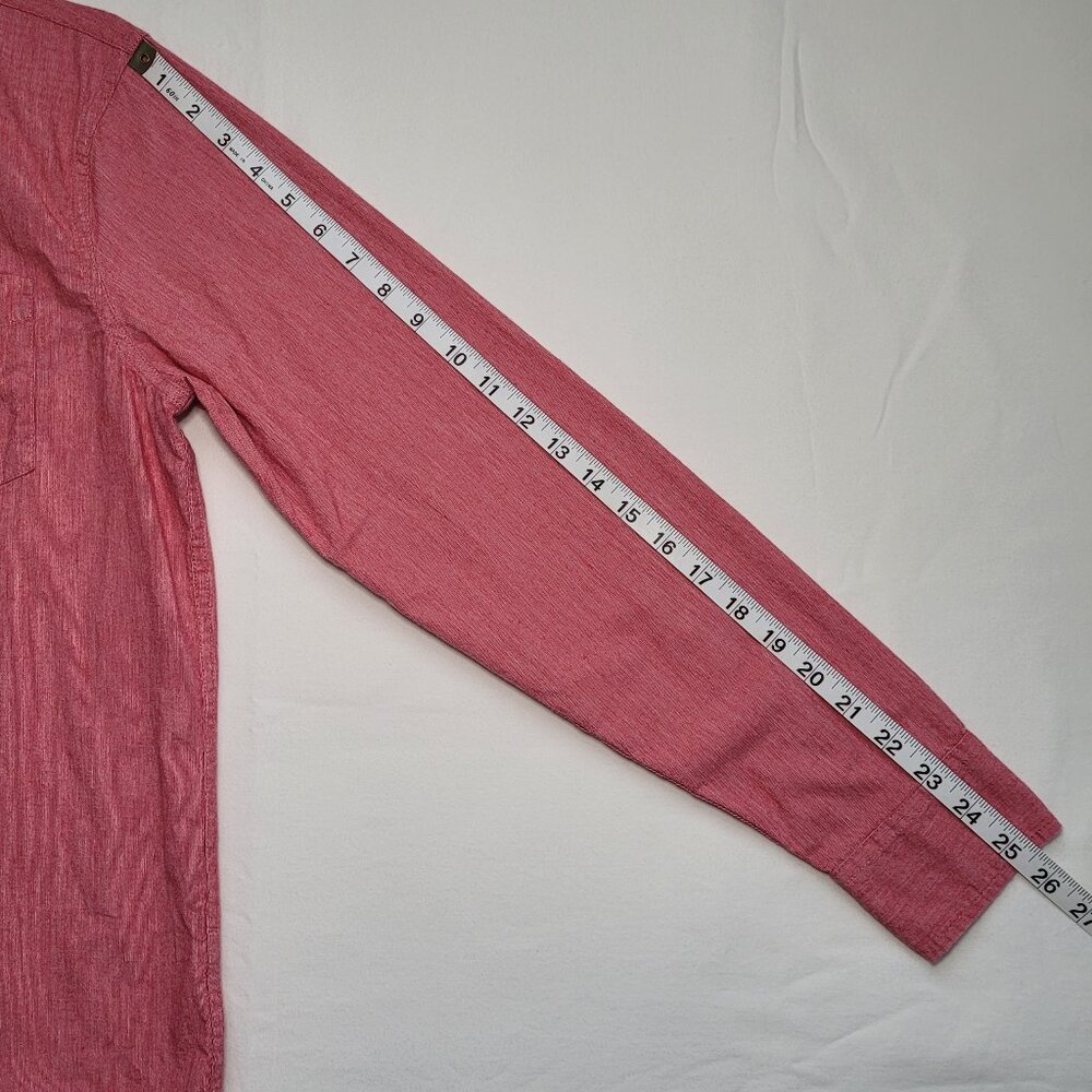 Hollister Mens Button Down Shirt Epic Flex Heather Red Medium Coastal Preppy - Picture 10 of 12